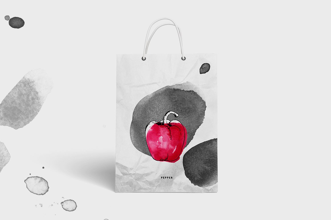 White eco bag with creative and stylish watercolor illustration.