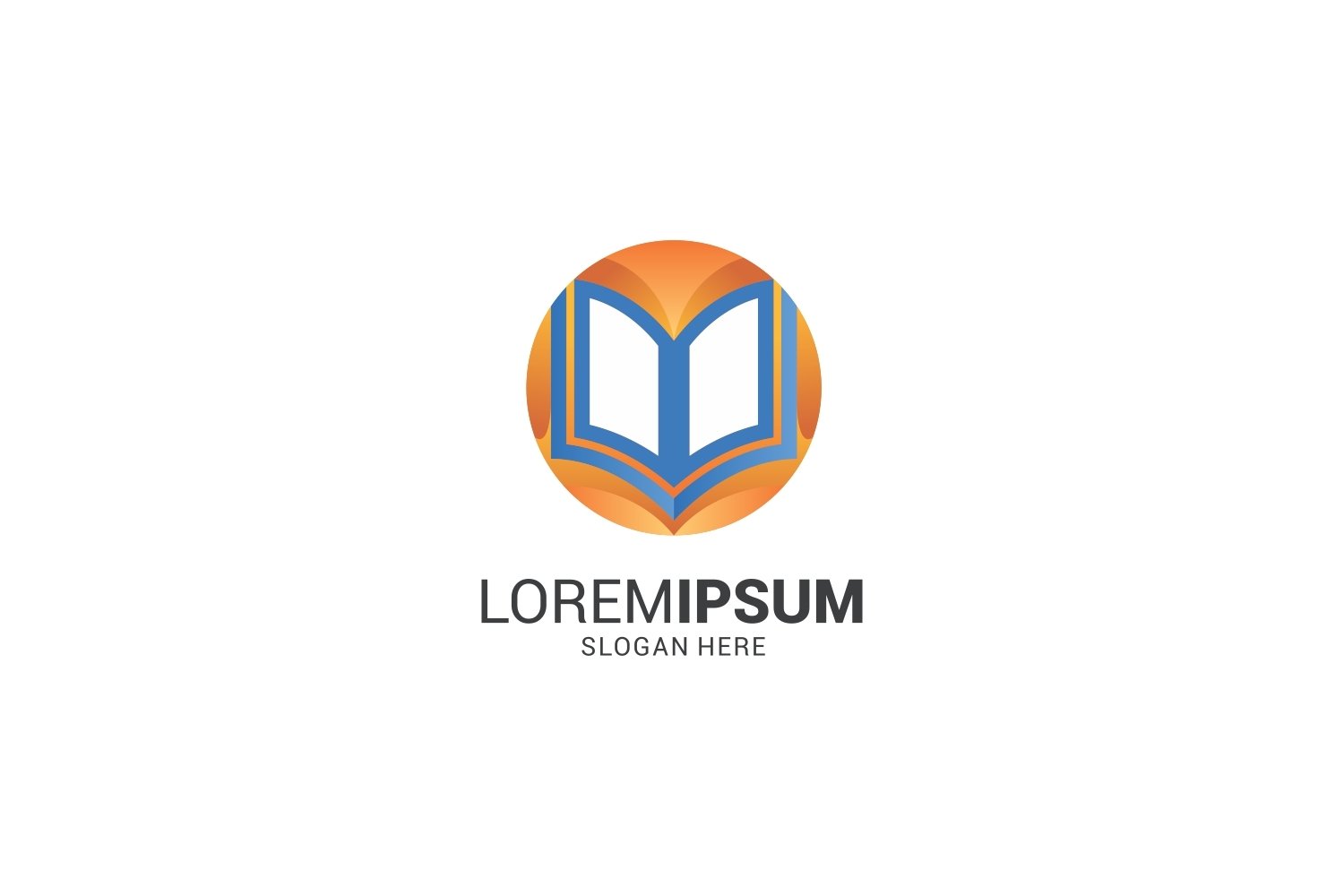 Pastel logo with an open book.