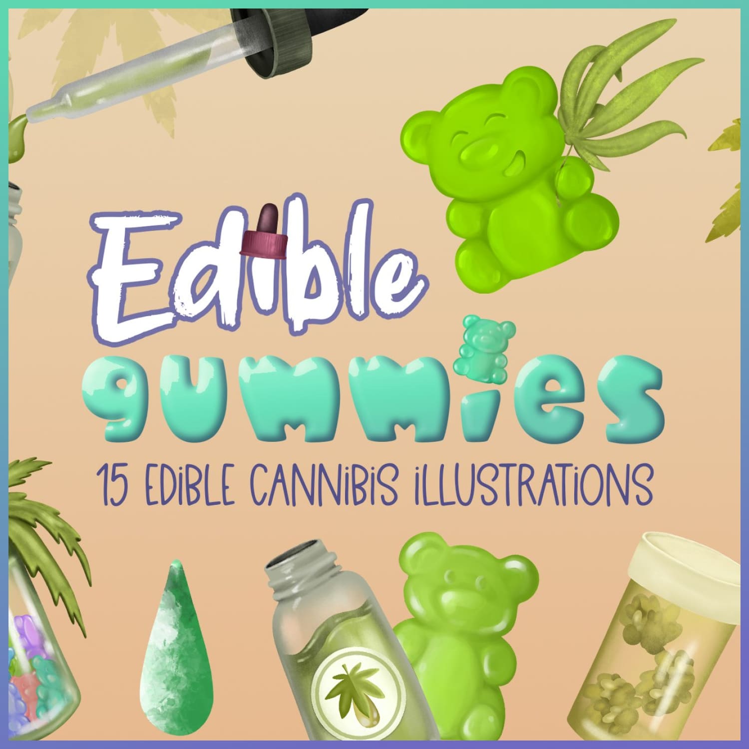 Edible Cannibis Illustration Clipart - main image preview.