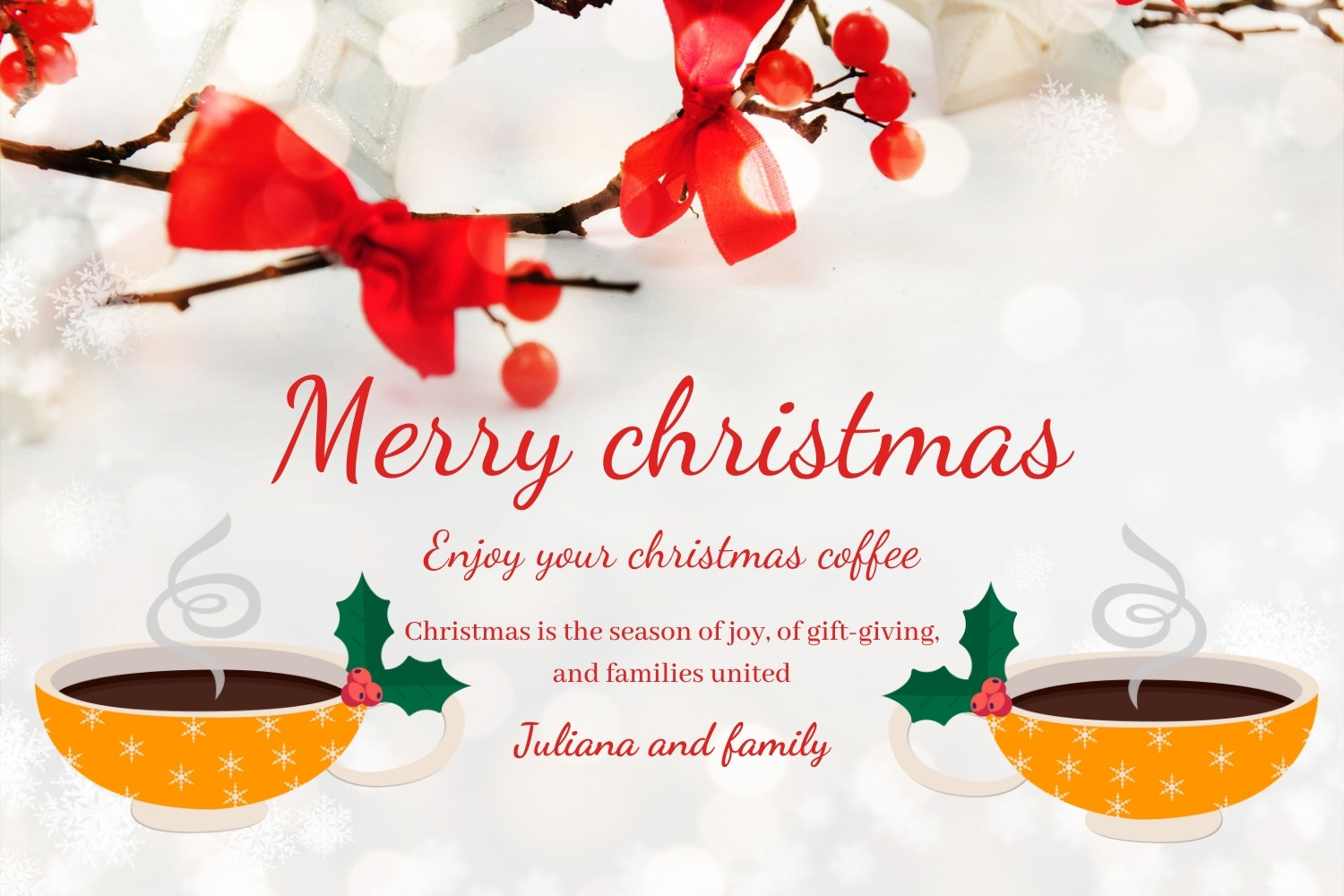 Enjoy Your Christmas Coffee Editable Preview.