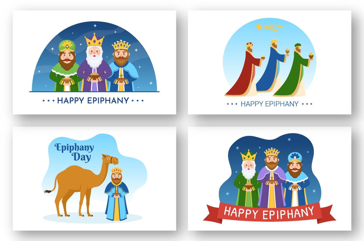11 Happy Epiphany Day Illustration on light background.