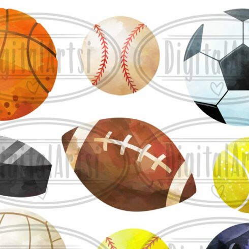 Watercolor Sports Clipart 