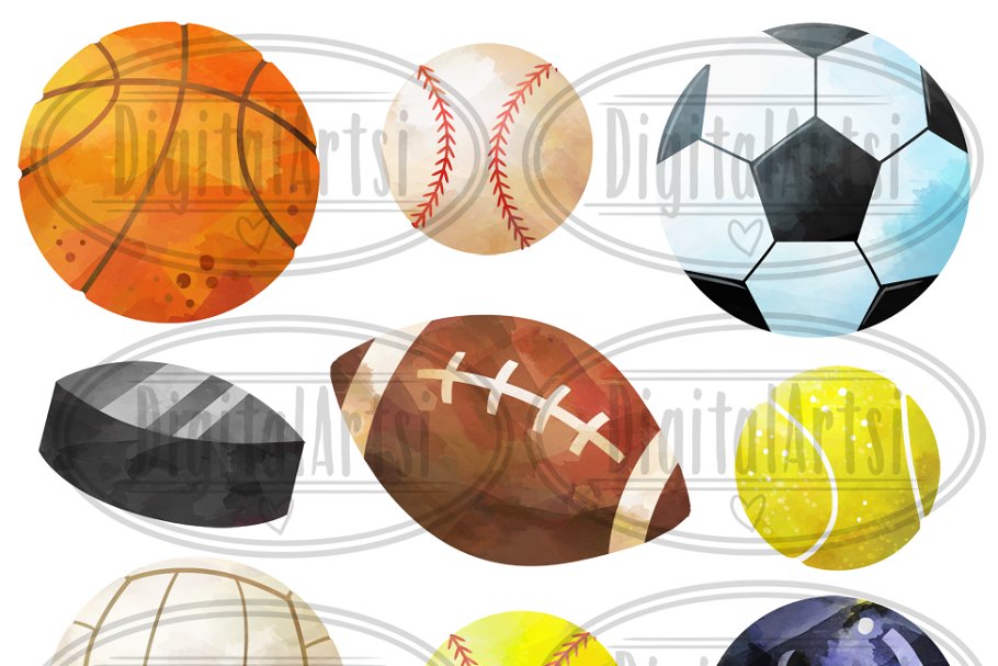 There are a lot of sport balls,