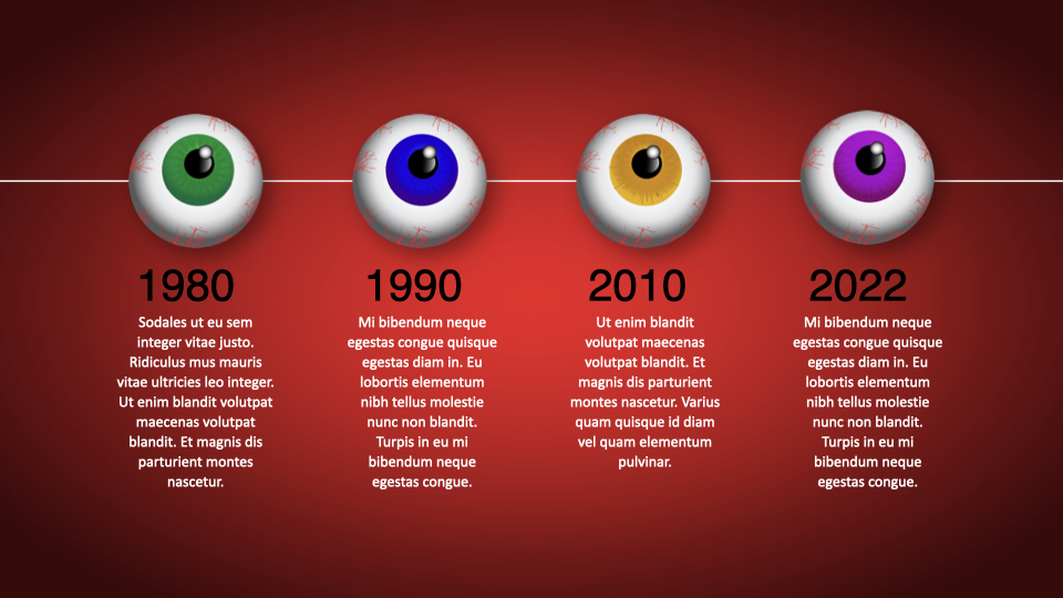 Creative eyes for a timeline.