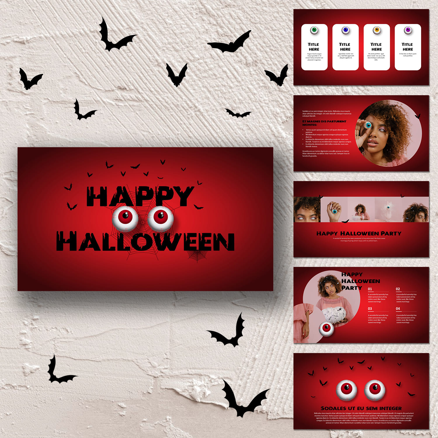 eye ball halloween themed powerpoint template.