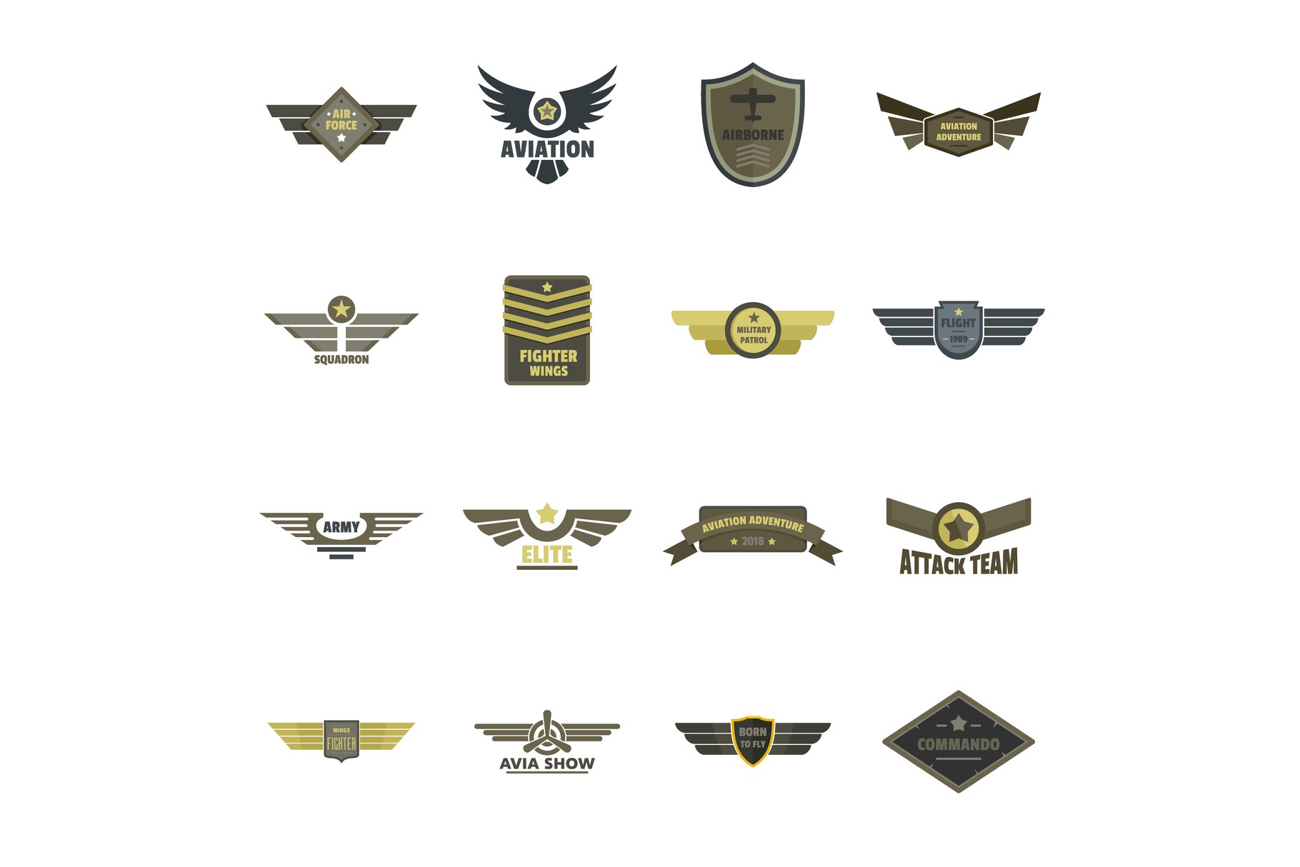 Diverse of navy symbols.