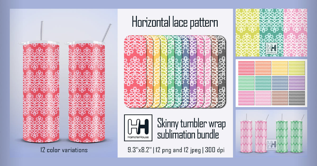 Horizontal Lace Pattern, Skinny Tumbler Wrap Sublimation - Facebook.