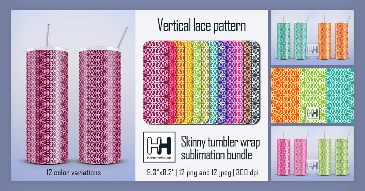 Vertical Lace Pattern Skinny Tumbler Wrap Sublimation - Facebook.