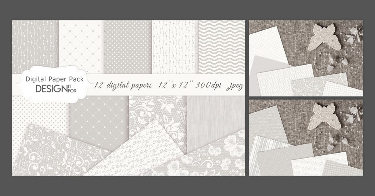 Wedding Digital Paper Pack, Wedding Patterns, Lace Papers - Facebook.