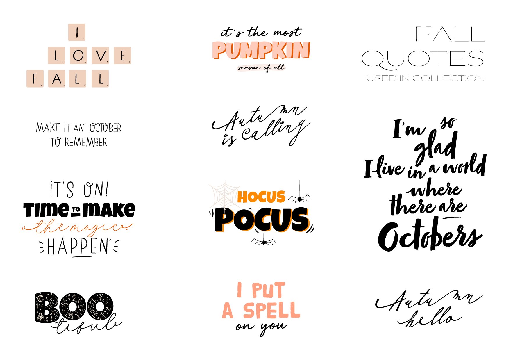 The most popular Halloween phrase by cute fonts.