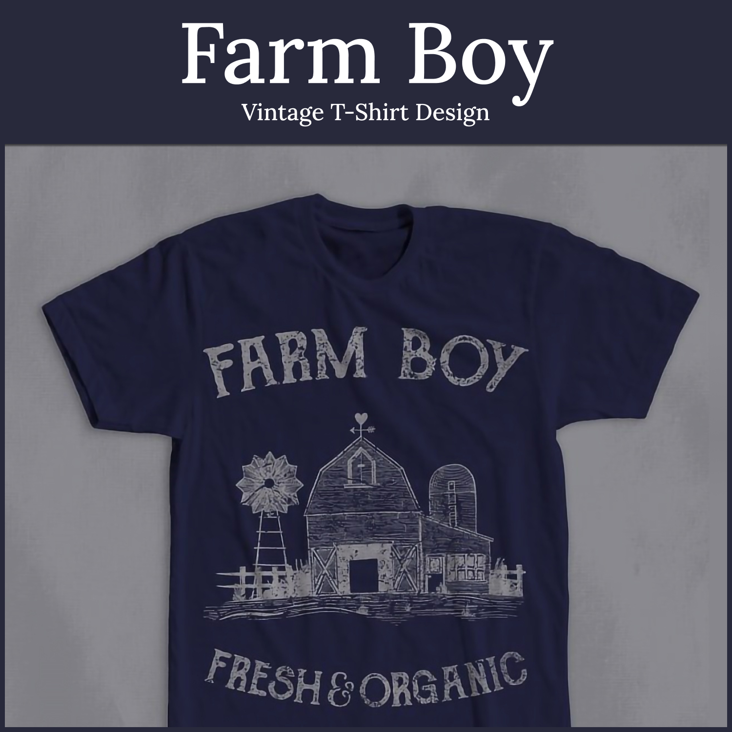 Farm Boy Vintage T-Shirt Design.