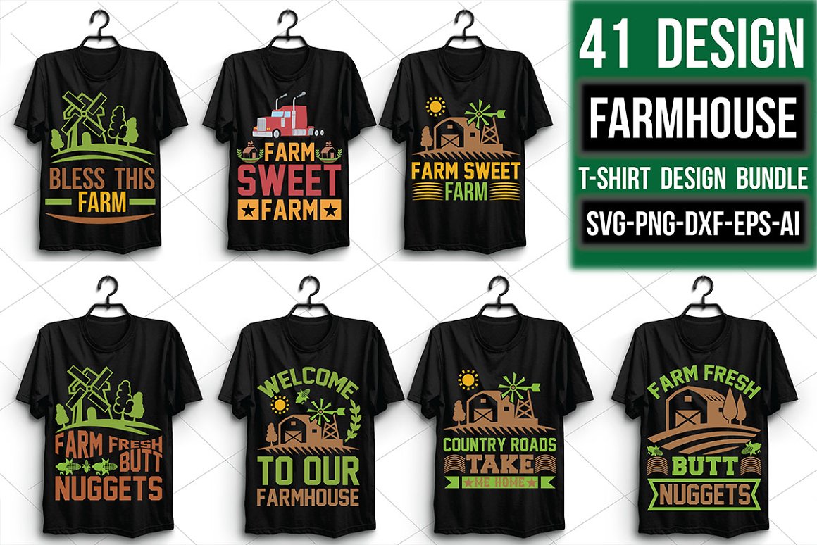 7 Farmhouse T-Shirt Design Bundle.