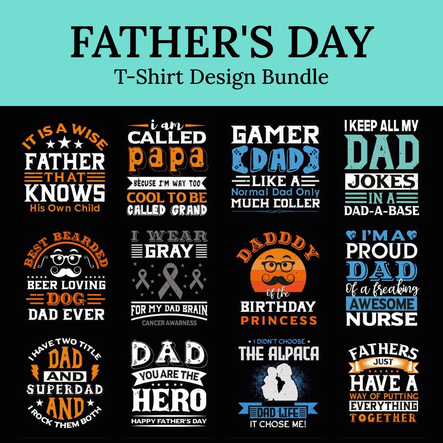 Father's day T-shirt Design Bundle.