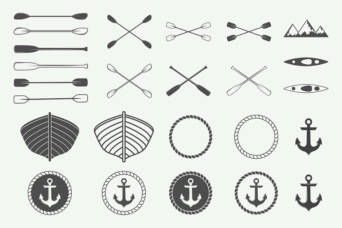 Diverse of navy emblems.