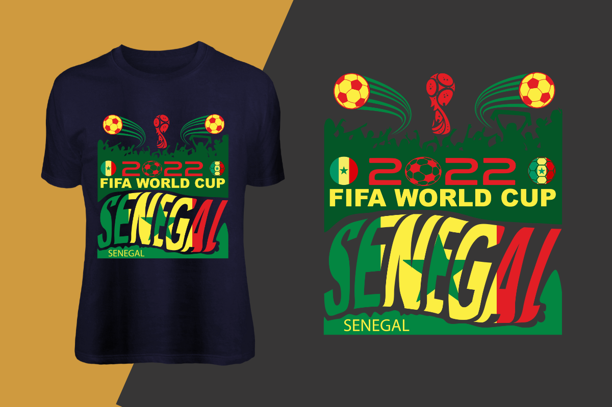 FIFA World Cup 2022 T-Shirts Desing 30 SVG Bundles, senegal t-shirt design.