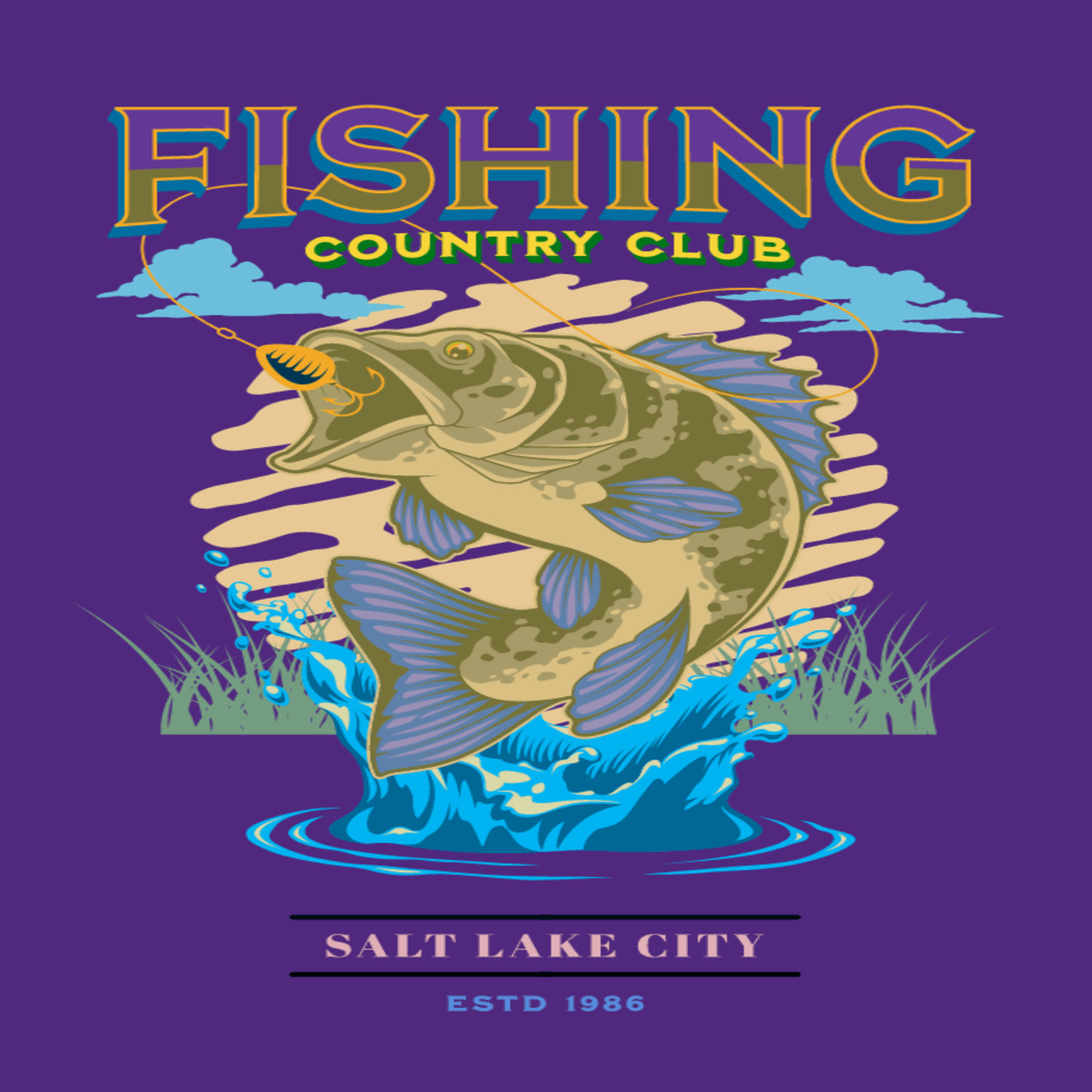 4 Vintage T-Shirt Designs Bundle PNG Retro Collection fishing club design.