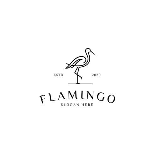 Flamingo Animal Line Logo Vector presentation image.