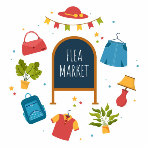 10 Flea Market Second Hand Shop Illustration | MasterBundles