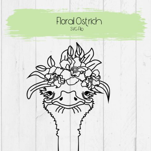 Floral Ostrich SVG File.