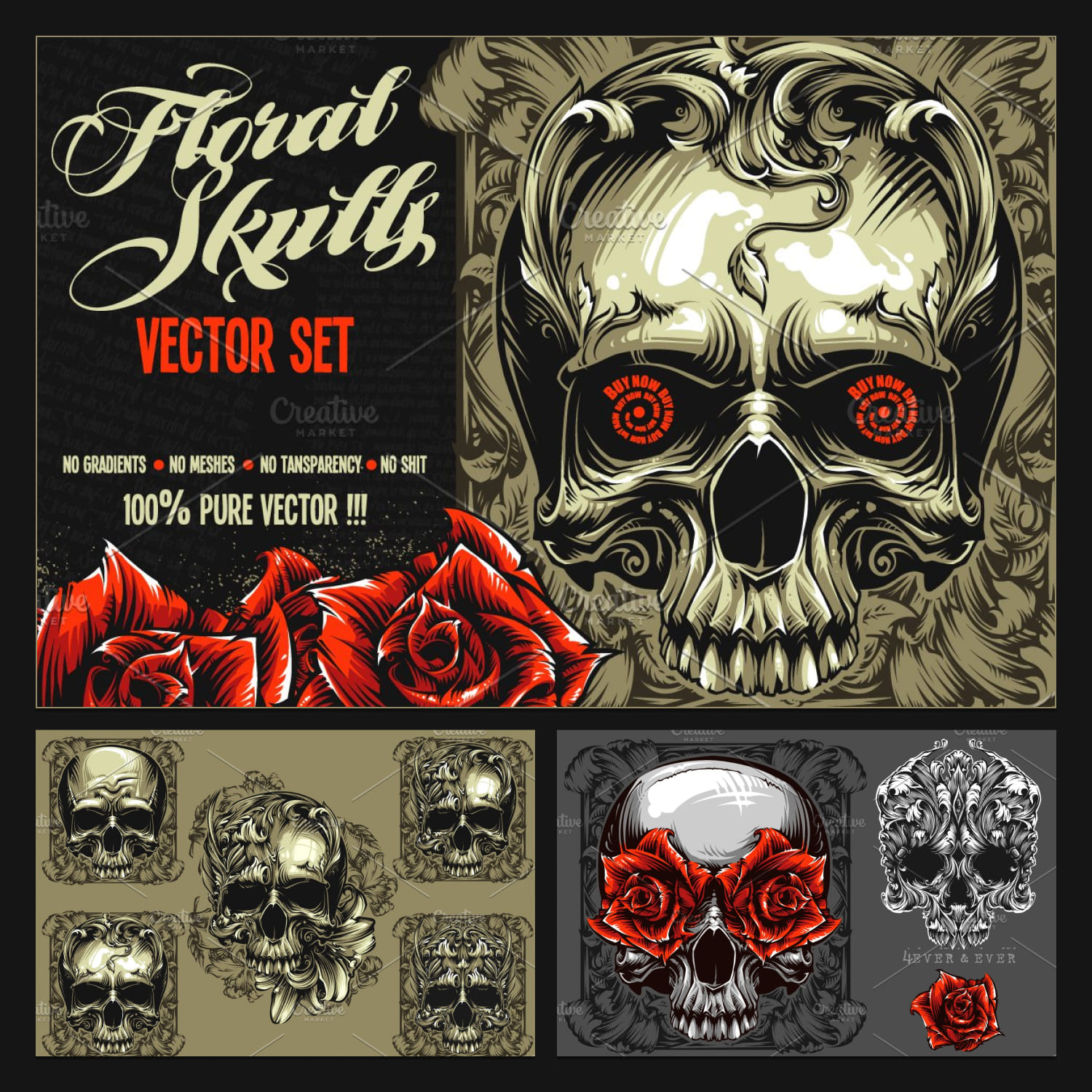 Floral Skulls bundle.