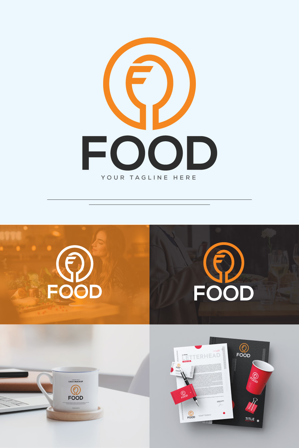 Letter F - Food Logo pinterst image.