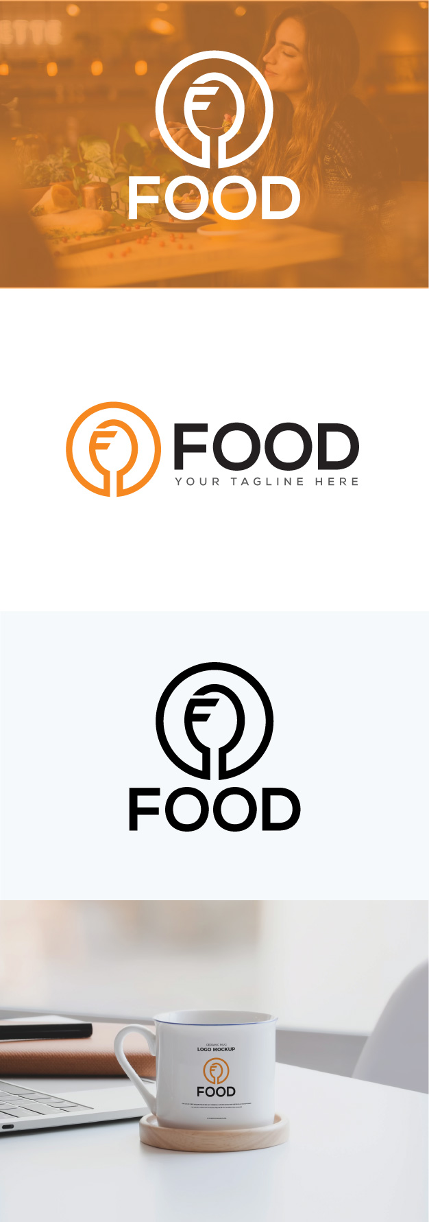 Letter F - Food Logo.