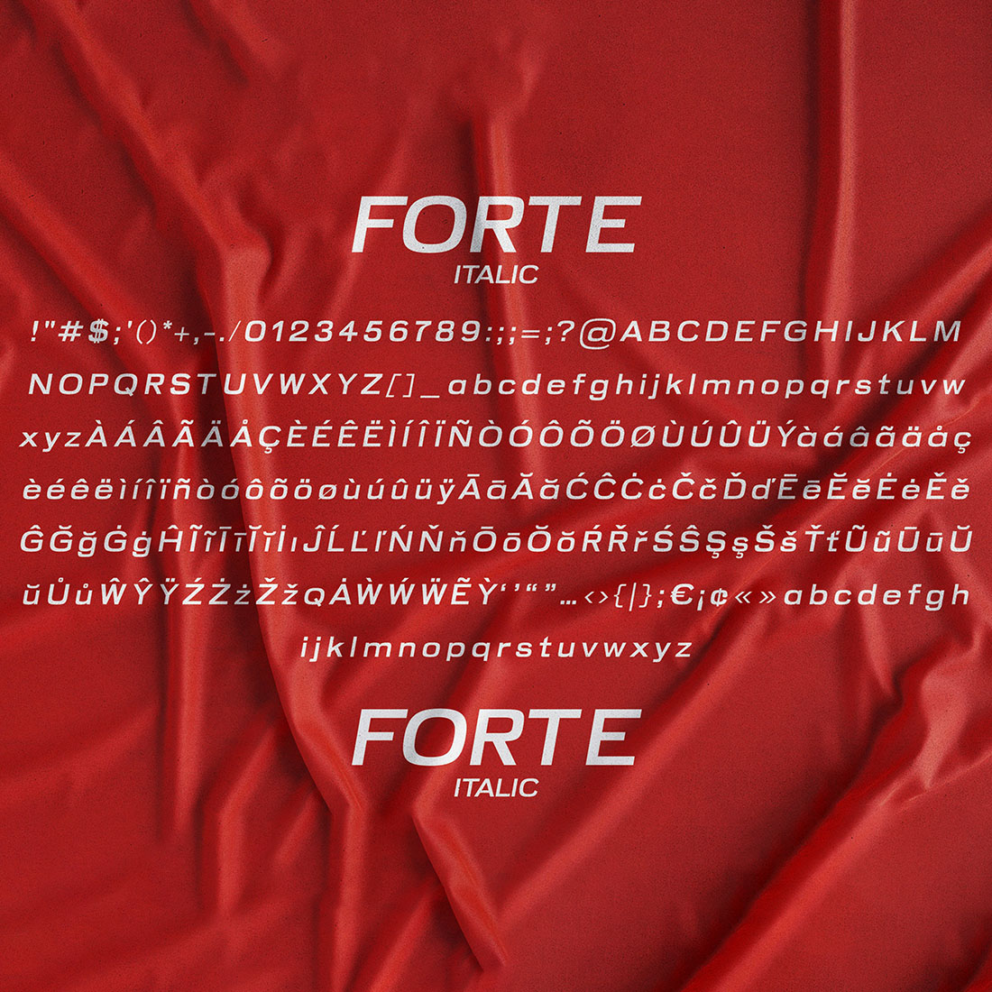 Forte Sans Serif Font Italic preview.