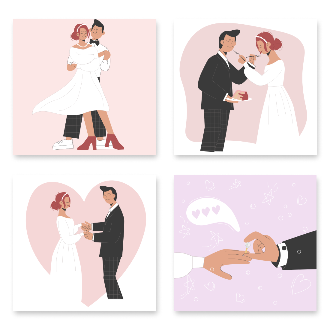 Collection of Wedding Illustration facebook image.