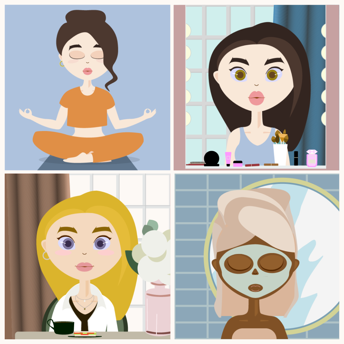 Cute Characters Lifestyle Illustration facebook image.