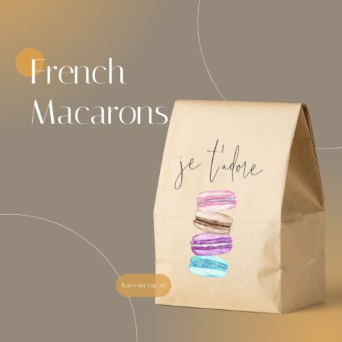 French Macarons Watercolor Clip Art Cookies Sweets Macaroon.