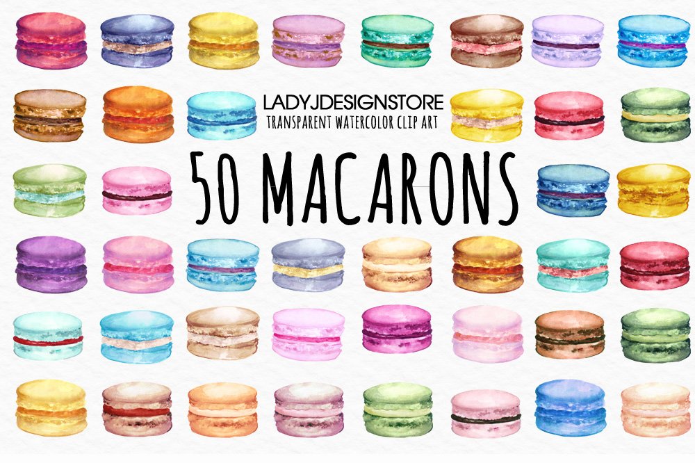 Diverse of multicolor of macarons.
