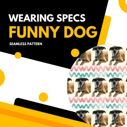 Funny Dog Wearing Specs Seamless Pattern.
