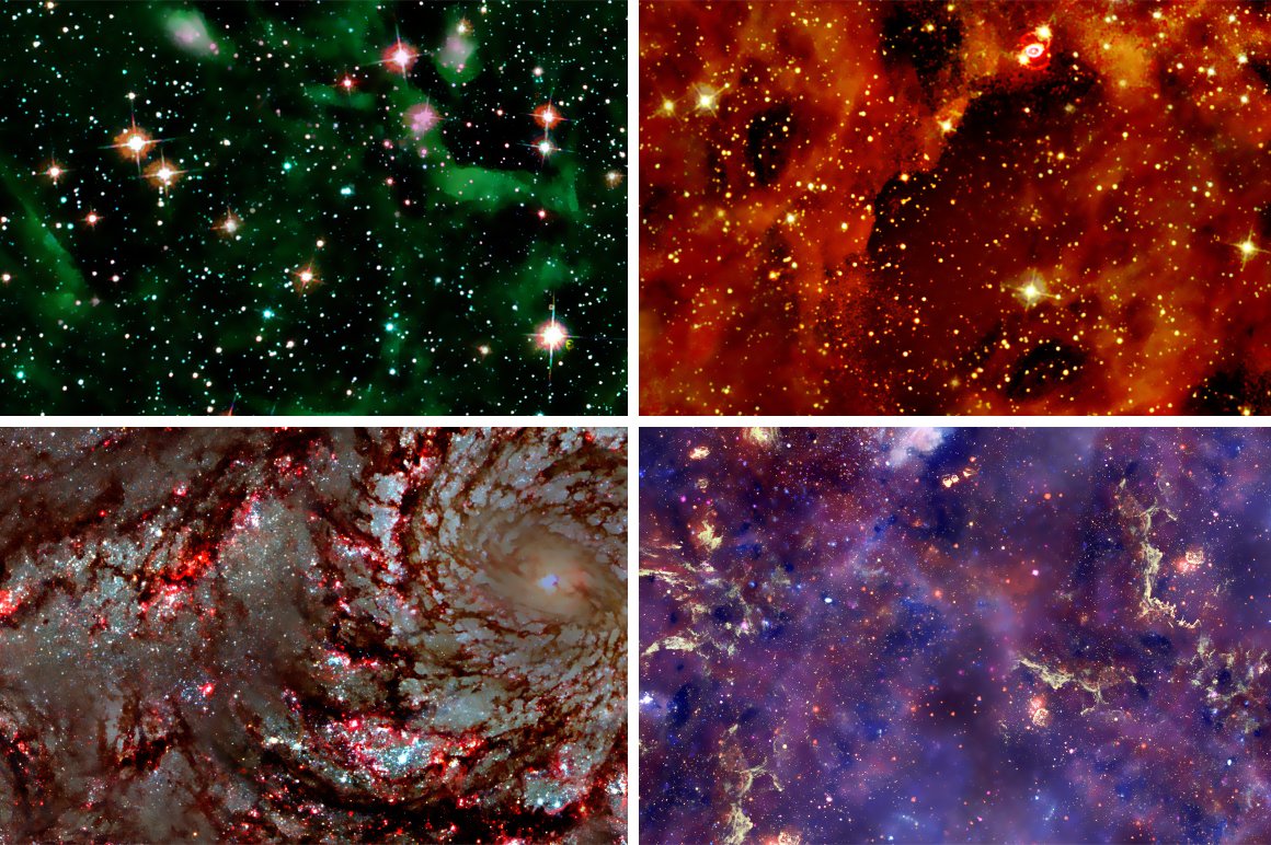 Colorful galaxy space set.