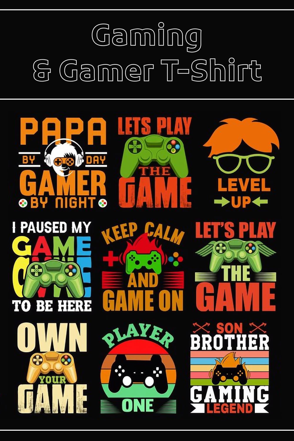 gaming gamer t shirt design bundle 02