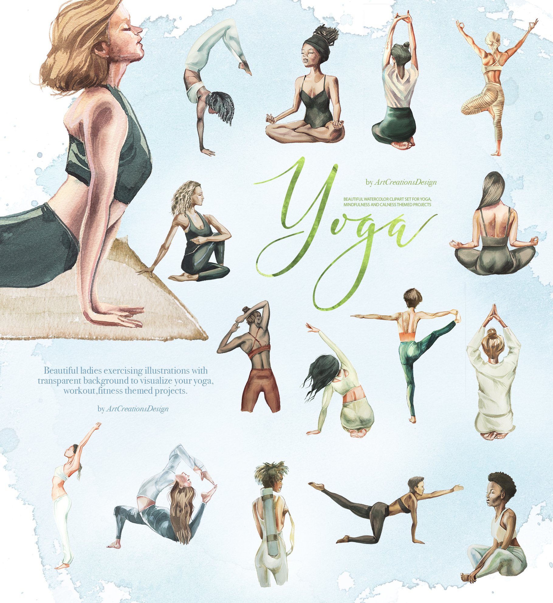 Use it to visualize your yoga, workout or fitness themed projects.