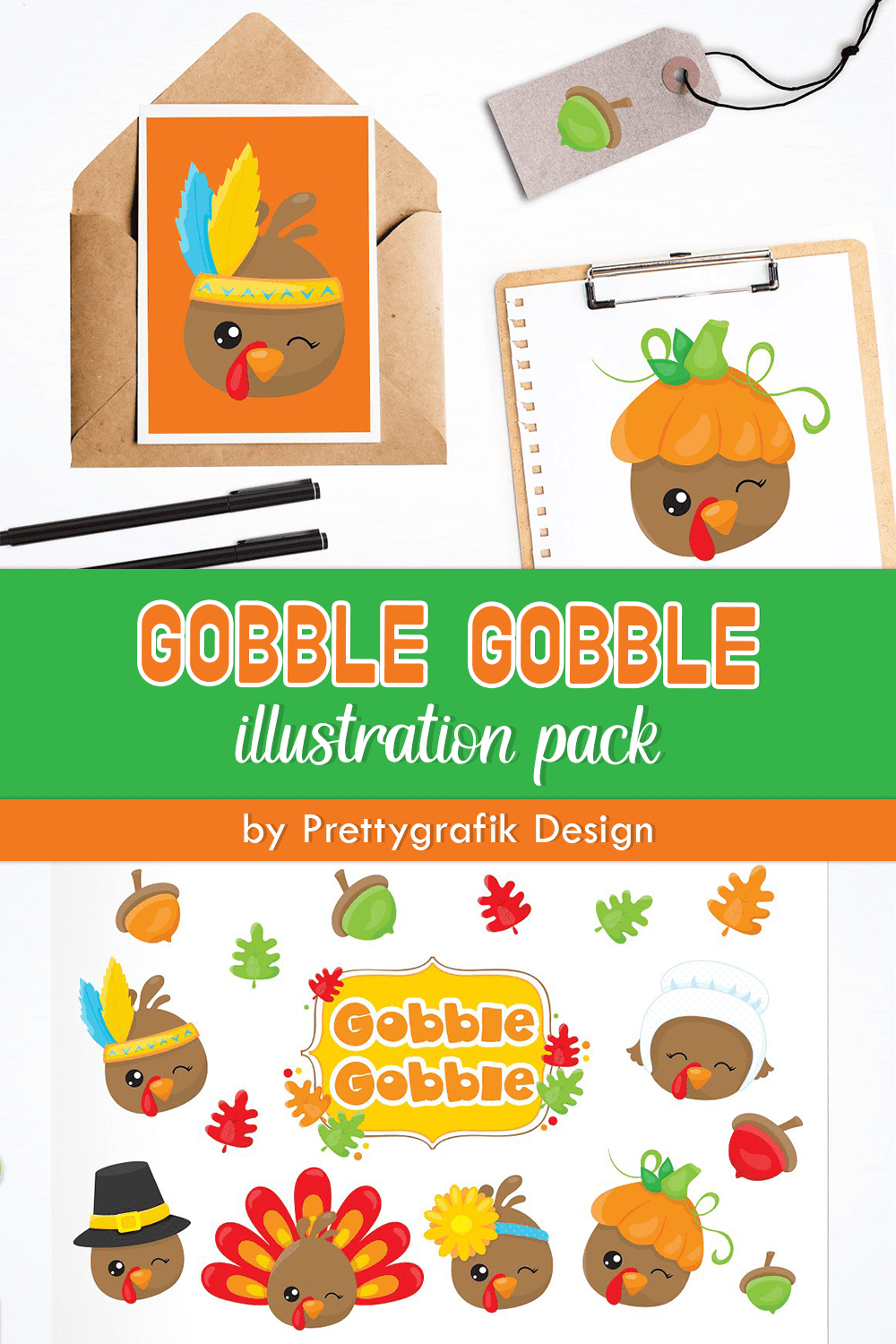 gobble gobble illustration pack pinterest