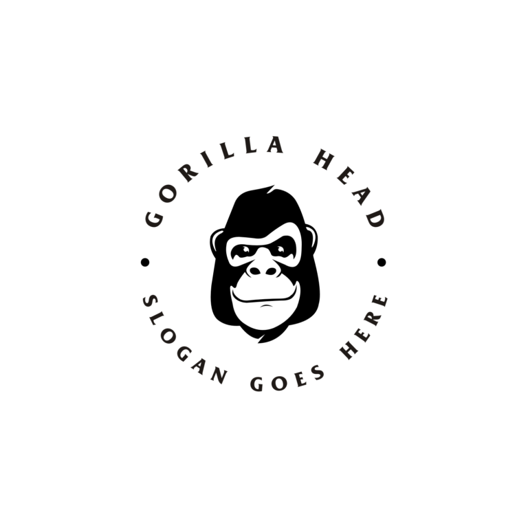 Gorilla With Circle Logo Vector - MasterBundles