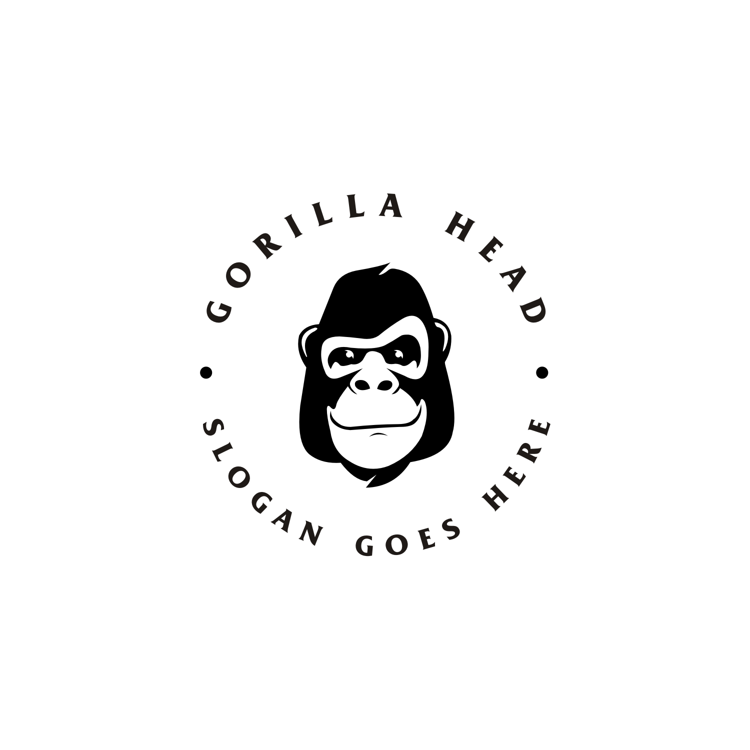 Gorilla With Circle Logo Vector preview.