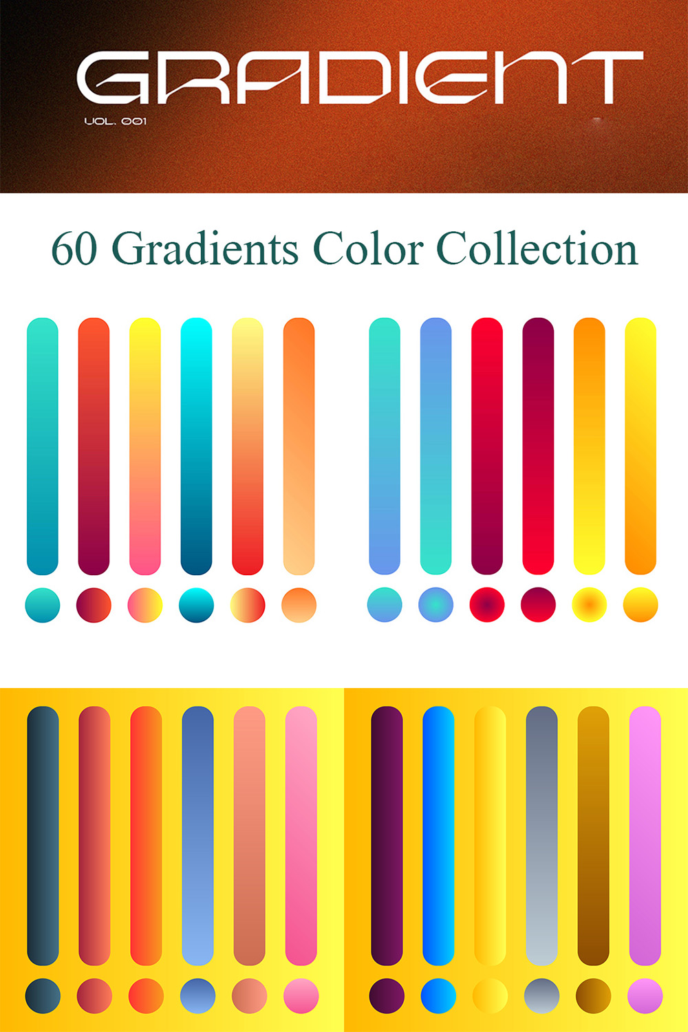 Premium Gradients Colors Pack Pinterest image.