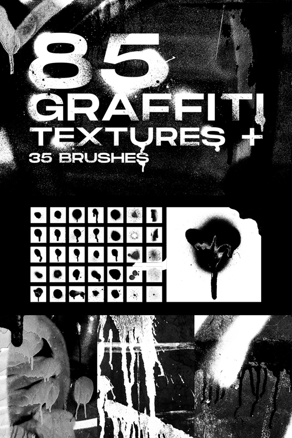 Graffiti Texture and Brushes for Procreate Pinterest image.