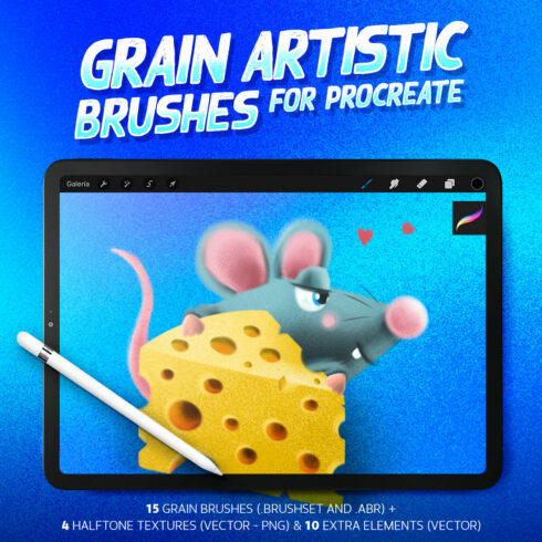 Grain Artistic Brushes for Procreate cover image.