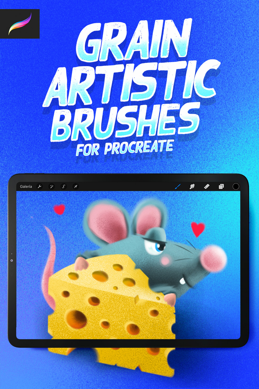 Grain Artistic Brushes for Procreate Pinterest image.