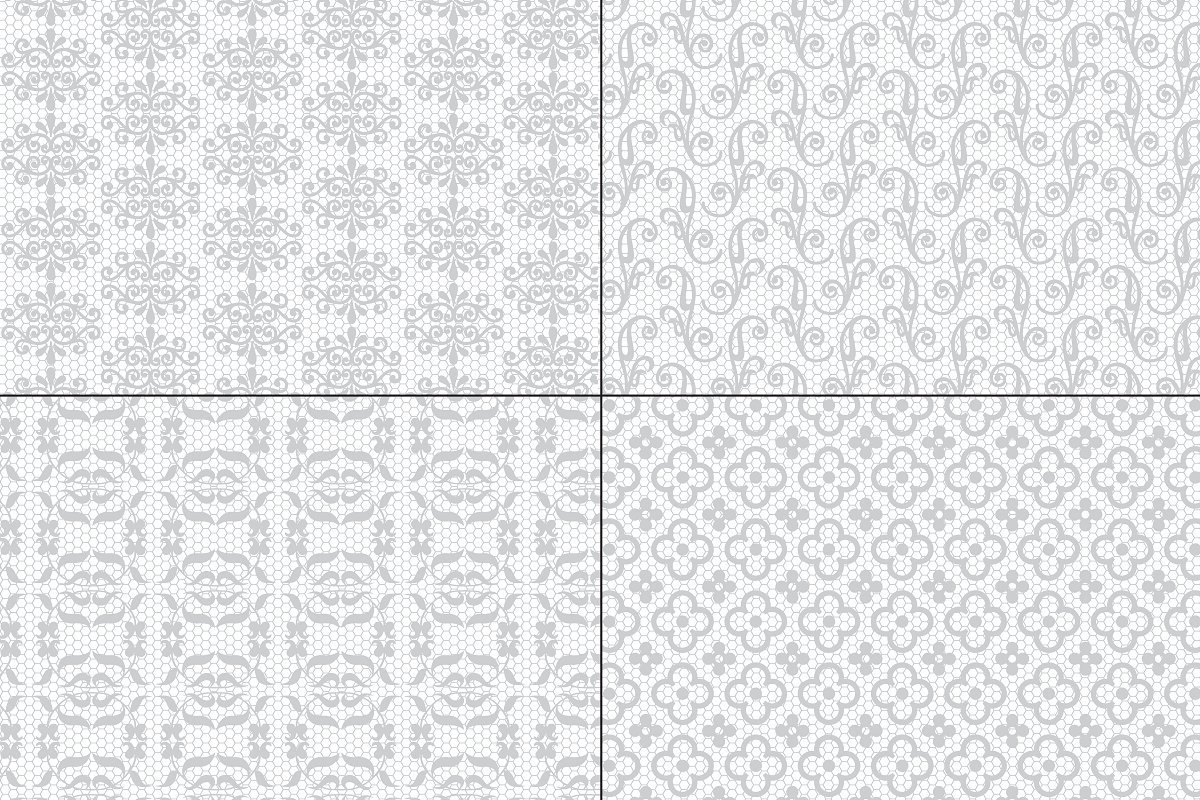 4 Gray Lace Patterns.