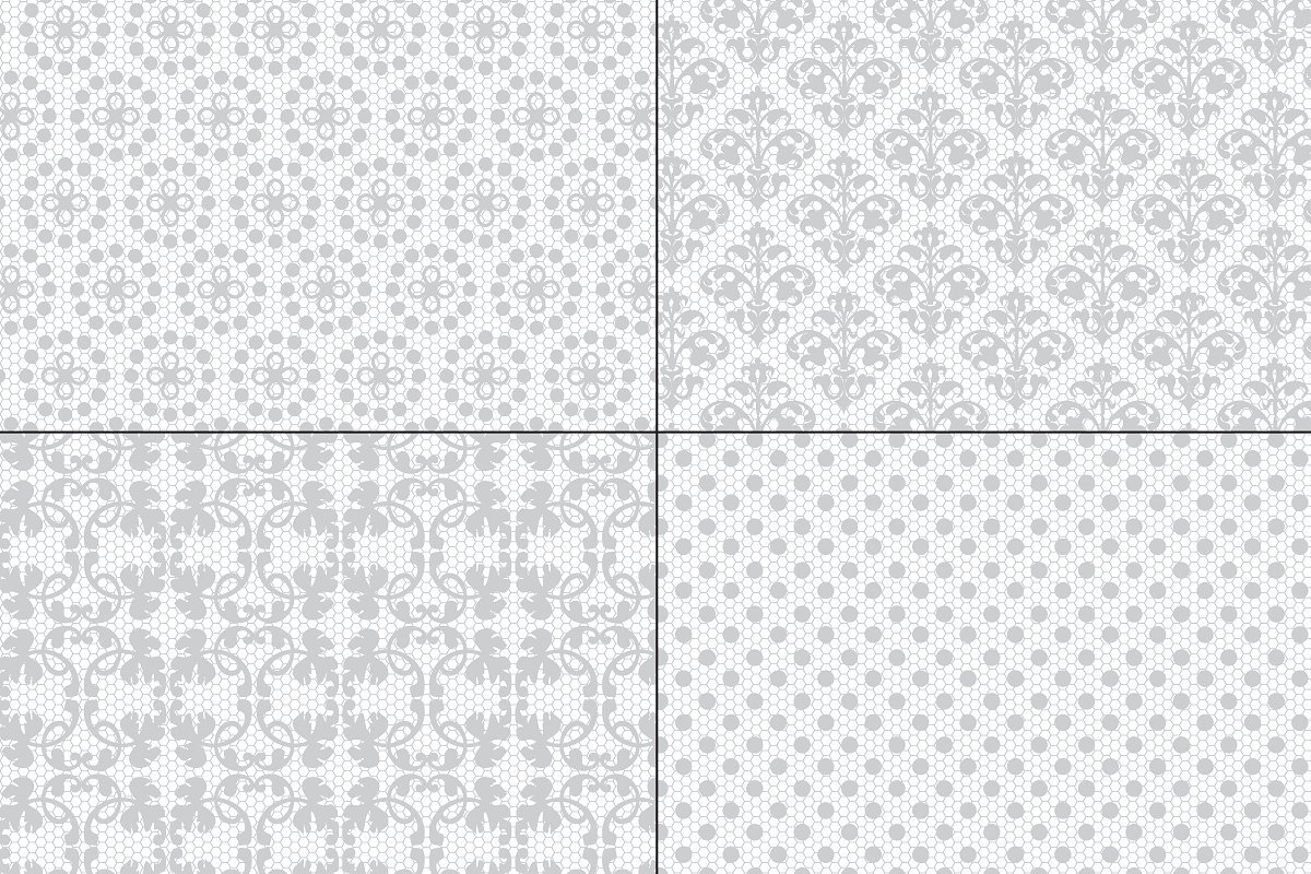 4 Gray Lace Patterns.