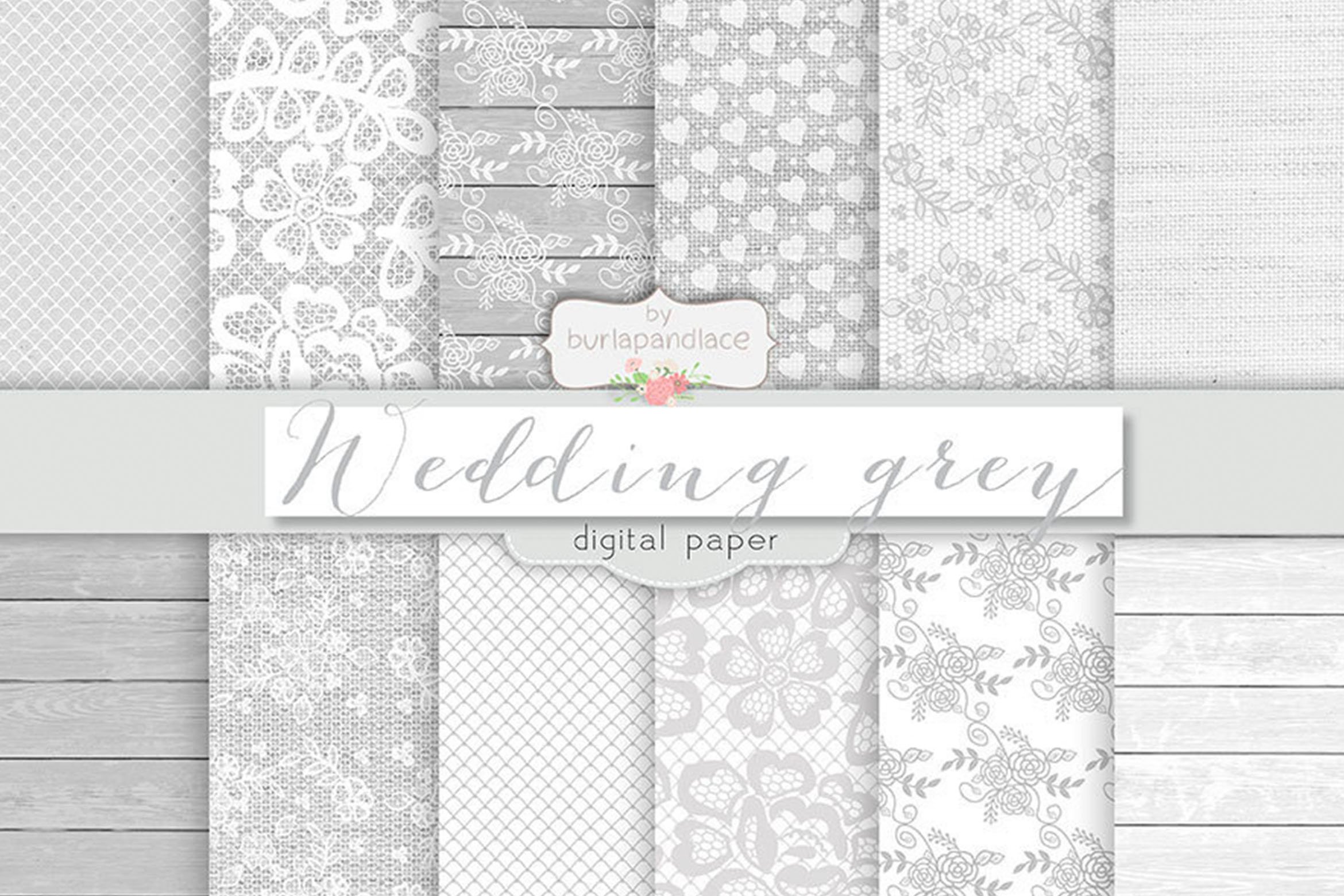 Wedding Grey Digital Paper.