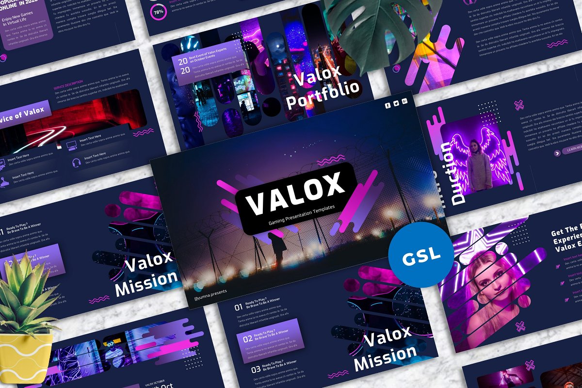 Cover image of Valox Gaming Google Slide Template.