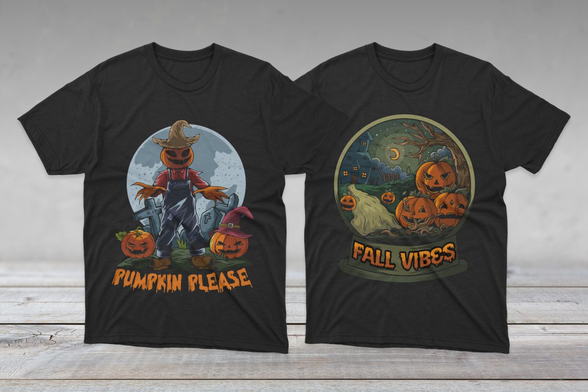 Halloween T-shirt Designs Bundle Preview image.