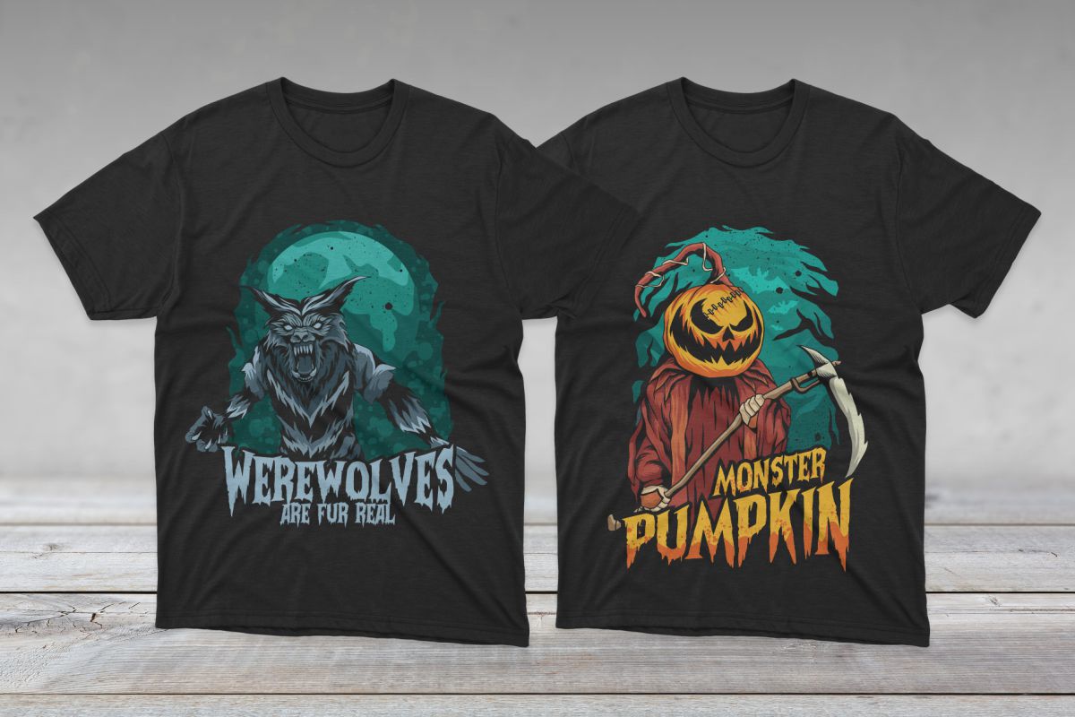 T-Shirt Horror Halloween Illustration Preview image.