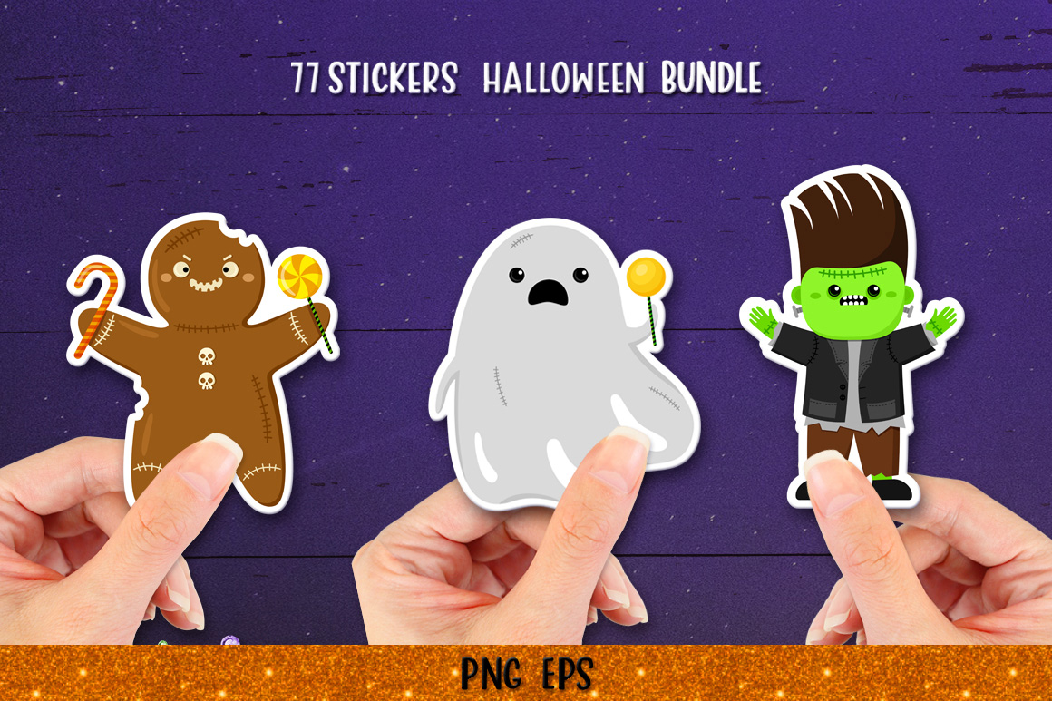 Halloween Stickers Bundle, halloween kawaii stickers.