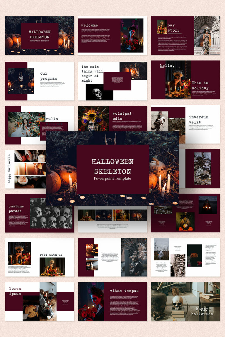 Halloween Skeleton Powerpoint Template MasterBundles